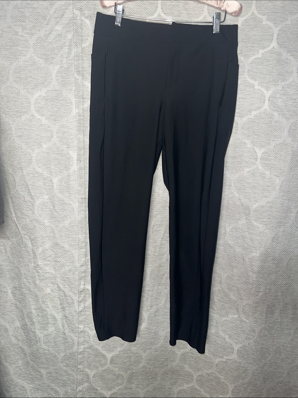 Athleta Stellar Trouser Pants Women's Size 10 Black Stretch Zip Pocket Ankle